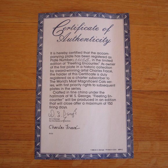 FLEETING ENCOUNTER: Bradford Exchange Art Plate - Picture 7 of 7